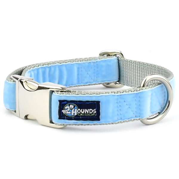 Light Blue Velvet Essential Dog Collar, photo 1