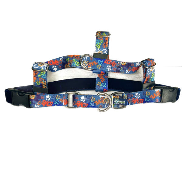 Love Graffiti Blue Freedom No-Pull Dog Harness Bundle, photo 1