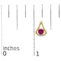 Red Ruby and Diamond Accent Teardrop Stud Earrings in 14K Yellow Gold, photo 5