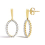 1/2 Ct. T.W. Graduating Diamond Oval Dangle Earrings in 14K Yellow Gold, photo 2