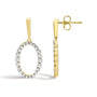 1/2 Ct. T.W. Graduating Diamond Oval Dangle Earrings in 14K Yellow Gold, photo 4