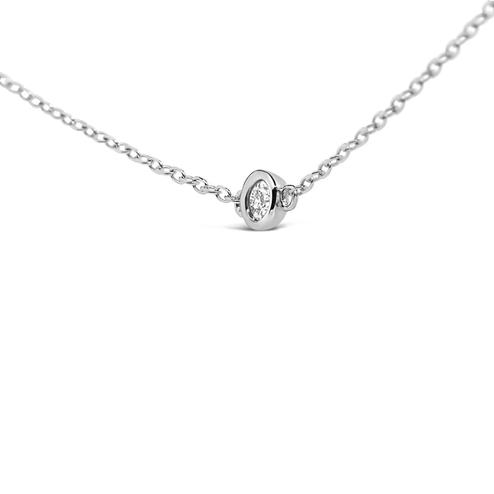 1/2 Ct. T.W. Bezel-Set Diamond Station Necklace in 14K White Gold, photo 4