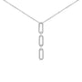 1/10 Ct. T.W. Diamond Triple Paper Clip Pendant Necklace in 14K White Gold, photo 1