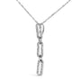 1/10 Ct. T.W. Diamond Triple Paper Clip Pendant Necklace in 14K White Gold, photo 4