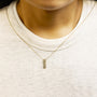 1/7 Ct. T.W. Bezel-Set Diamond Vertical Bar Pendant Necklace in 14K Yellow Gold, photo 3