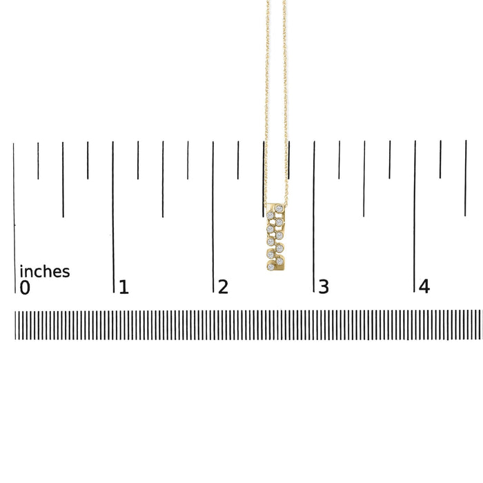 1/7 Ct. T.W. Bezel-Set Diamond Vertical Bar Pendant Necklace in 14K Yellow Gold, photo 5