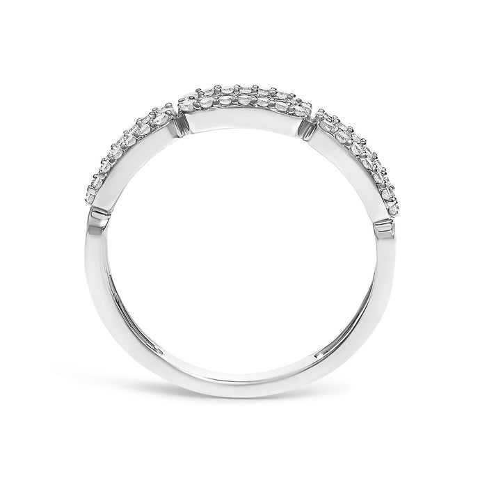 Anillo de clip de papel con diamantes de 1/4 ct. p.t. en oro blanco de 14K, foto 6