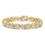 8 1/5 Ct. T.W. Baguette and Princess-Cut Diamond Geometric Twist Link Bracelet in 14K Yellow Gold, photo 1