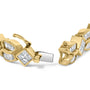 8 1/5 Ct. T.W. Baguette and Princess-Cut Diamond Geometric Twist Link Bracelet in 14K Yellow Gold, photo 2