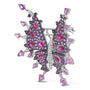 1 Ct. T.W. Diamond, Ruby Sapphire, and Amethyst Mixed Gemstone Butterfly Brooch Pin in 18K White Gold, photo 2