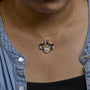 Colgante y broche prendedor de ramo floral con diamantes de 1 1/10 ct. p.t. y gemas mixtas en oro amarillo de 18K, foto 7