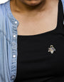 Colgante y broche prendedor de ramo floral con diamantes de 1 1/10 ct. p.t. y gemas mixtas en oro amarillo de 18K, foto 3