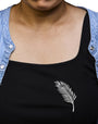 Broche prendedor de pluma con diamantes de 2 7/8 ct. p.t. en oro blanco de 18K, foto 3