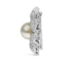 Broche prendedor floral con diamantes de 2 3/4 ct. p.t. y perla cultivada de agua dulce de 12.5 mm en oro blanco de 18K, foto 4