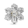 Broche prendedor floral con diamantes de 2 3/4 ct. p.t. y perla cultivada de agua dulce de 12.5 mm en oro blanco de 18K, foto 5