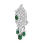 2 3/4 Ct. T.W. Diamond and Emerald Art Deco Shield Brooch Pendant in 18K White Gold, photo 2