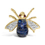 Broche prendedor de abejorro con diamantes de 3/8 ct. p.t. y zafiro azul de 5 4/5 ct. p.t. en oro amarillo de 18K, foto 1