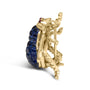 Broche prendedor de abejorro con diamantes de 3/8 ct. p.t. y zafiro azul de 5 4/5 ct. p.t. en oro amarillo de 18K, foto 4