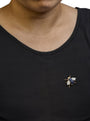 Broche prendedor de abejorro con diamantes de 3/8 ct. p.t. y zafiro azul de 5 4/5 ct. p.t. en oro amarillo de 18K, foto 3