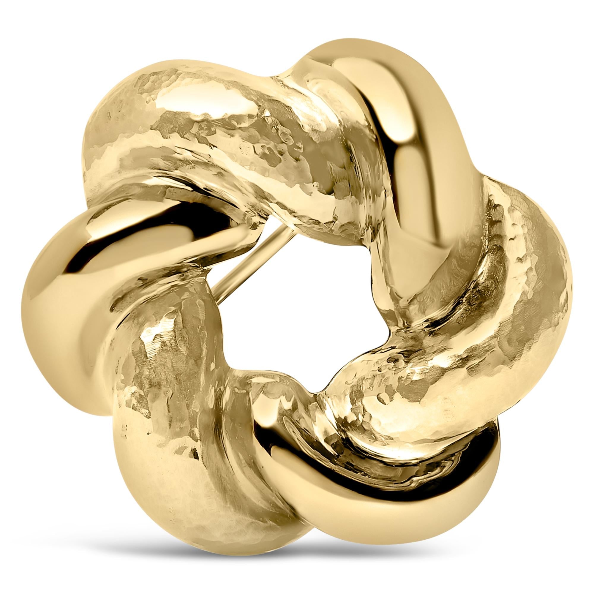 Broche de nudo esculpido en oro amarillo de 18K, foto 1