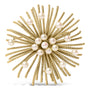 Cultured Freshwater Pearl Starburst Brooch Pin in 18K Yellow Gold, photo 1