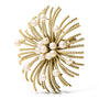 Cultured Freshwater Pearl Starburst Brooch Pin in 18K Yellow Gold, photo 2