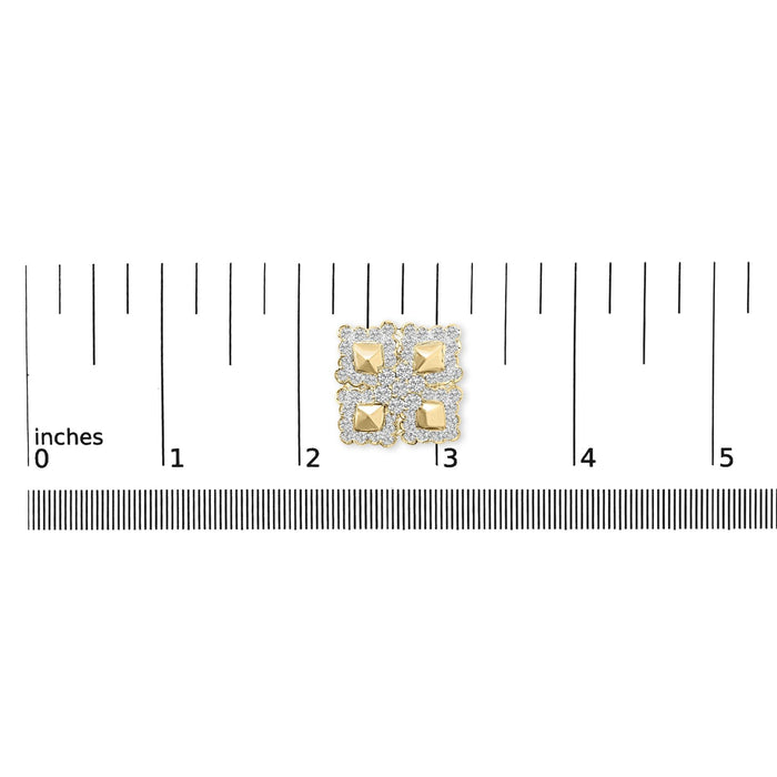 Aretes de botón de racimo geométrico con diamantes de 5 1/5 ct. p.t. en oro amarillo de 18K, foto 5