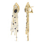 1 Ct. T.W. Diamond and Blue Sapphire Chandelier Earrings in 14K Yellow Gold, photo 4