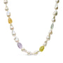 Collar de hilo con citrino, amatista y perla cultivada barroca en oro amarillo de 14K, foto 1