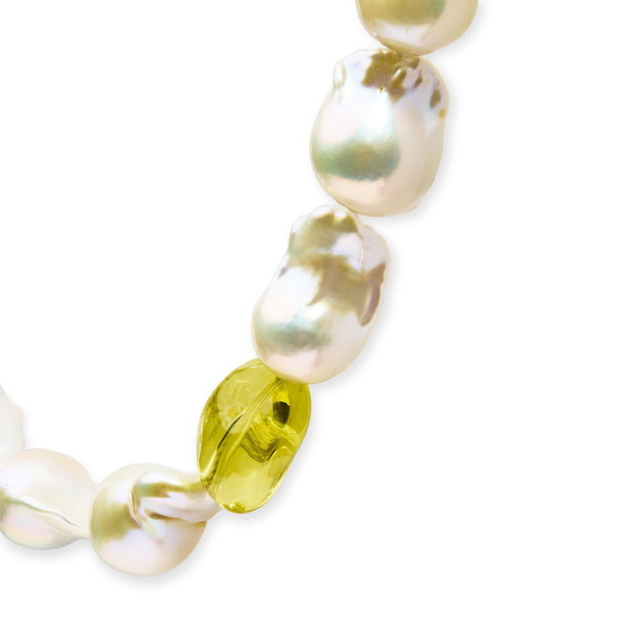 Collar de hilo con citrino, amatista y perla cultivada barroca en oro amarillo de 14K, foto 4