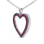 1/3 Ct. T.W. Diamond and Ruby Black Rhodium Open Heart Pendant Necklace in 18K White Gold, photo 4