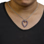 1/3 Ct. T.W. Diamond and Ruby Black Rhodium Open Heart Pendant Necklace in 18K White Gold, photo 3