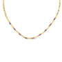3/8 Ct. T.W. Red Ruby and Diamond Alternating Link Necklace in 14K Yellow Gold, photo 1