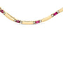 3/8 Ct. T.W. Red Ruby and Diamond Alternating Link Necklace in 14K Yellow Gold, photo 2