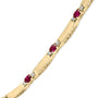 3/8 Ct. T.W. Red Ruby and Diamond Alternating Link Necklace in 14K Yellow Gold, photo 4