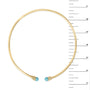 Collar gargantilla esculpido con extremos de cabujón de turquesa creada en laboratorio en oro amarillo de 18K, foto 4