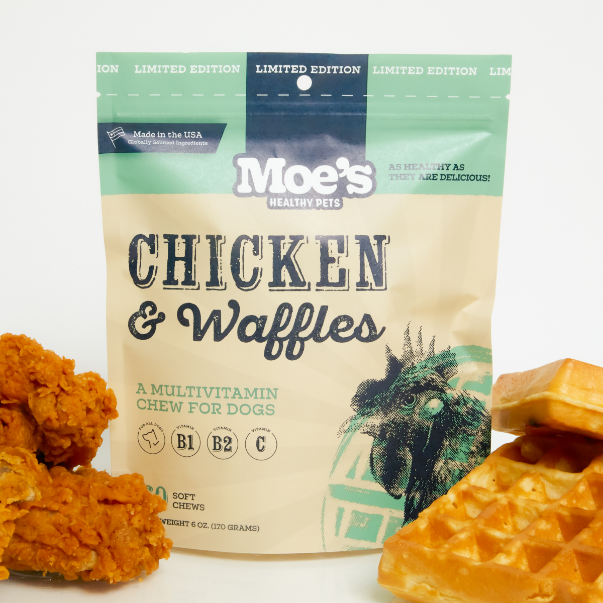 Chicken and Waffles Multivitamin Chews for Dogs