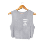 Puppies Make Me Happy Motto Crop Top in light grey