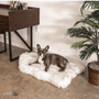 PupRug Curve Faux Fur Orthopedic Dog Bed, White with Brown Accents, photo 14