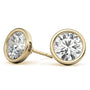 Aretes de botón con bisel y diamantes cultivados en laboratorio de 3.00 CTW en oro de 14K, foto 5