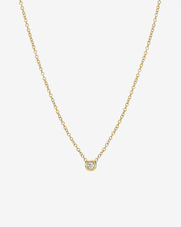 Collar infantil con mini diamante en bisel en oro de 14K, foto 1