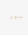 14K Gold Mini Diamond Bar Stud Earrings, photo 1