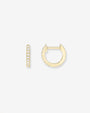 14K Gold Mini Diamond Huggie Earrings, photo 1