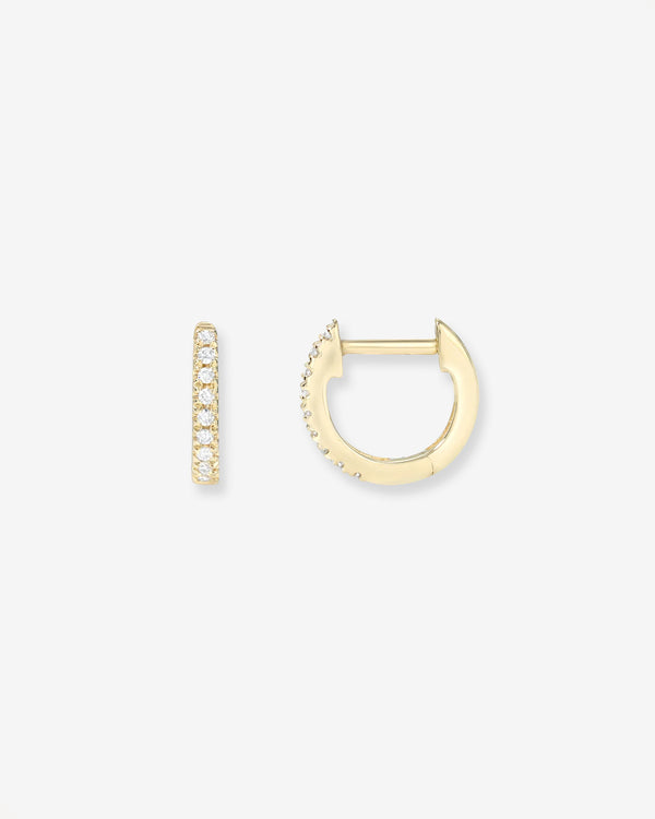 14K Gold Mini Diamond Huggie Earrings, photo 1