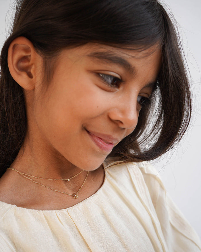 Conjunto de collares Mommy and Me con diamante en bisel en oro de 14K, foto 2