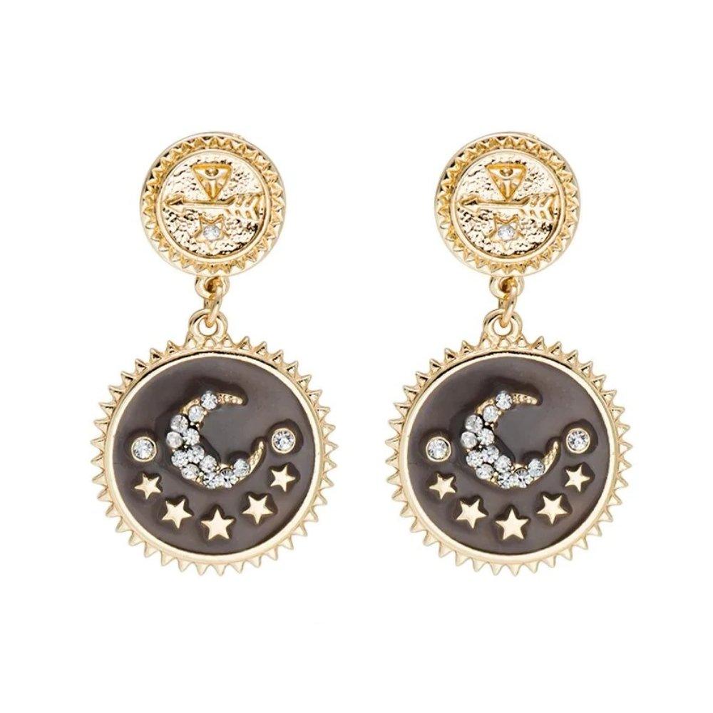 Moon and Star Dangle Earrings, photo 1