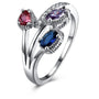 Multicolor Cubic Zirconia Flower Ring, photo 1