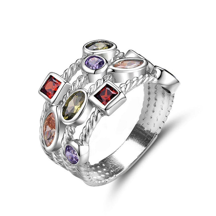 Stackable Look Multicolor Cubic Zirconia Ring, photo 1