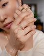 Cadena de mano con varios diamantes en bisel en oro de 14K, foto 2
