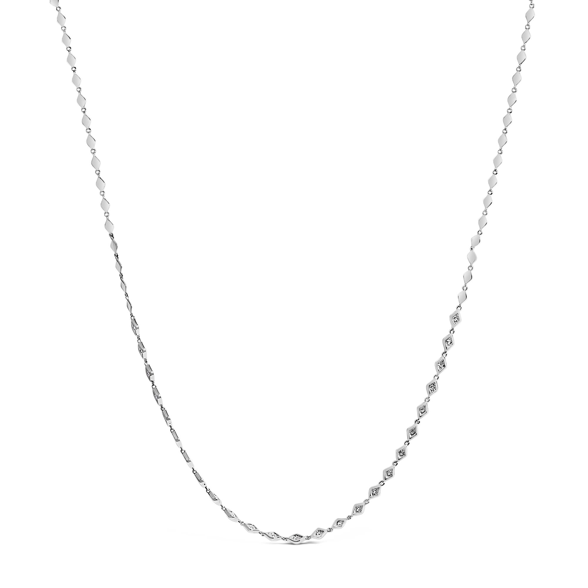 Collar de estaciones marquesa con diamantes de 3/8 ct. p.t. en plata de ley, foto 1